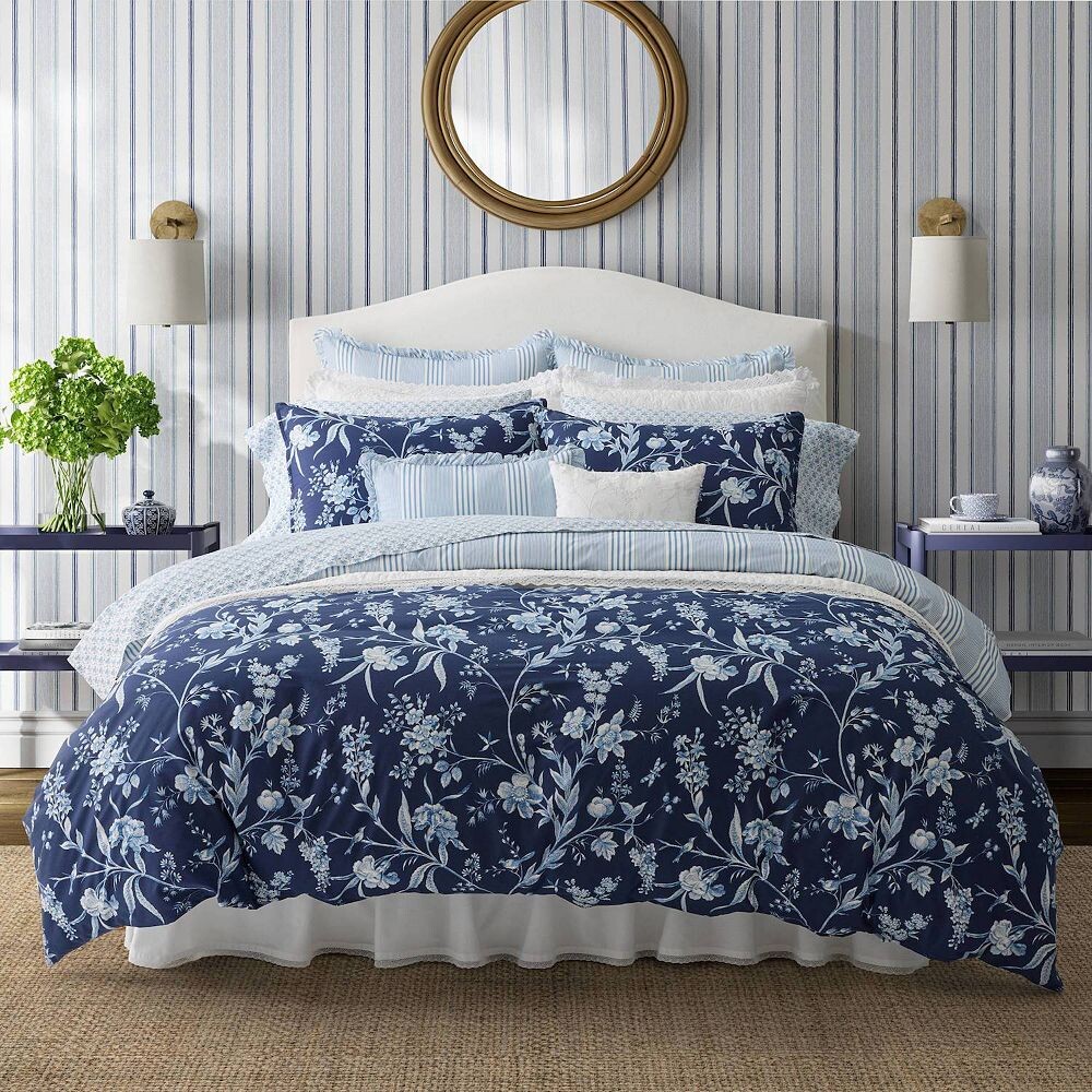 

Комплект пододеяльников Laura Ashley Branch Toile из 7 предметов, синий
