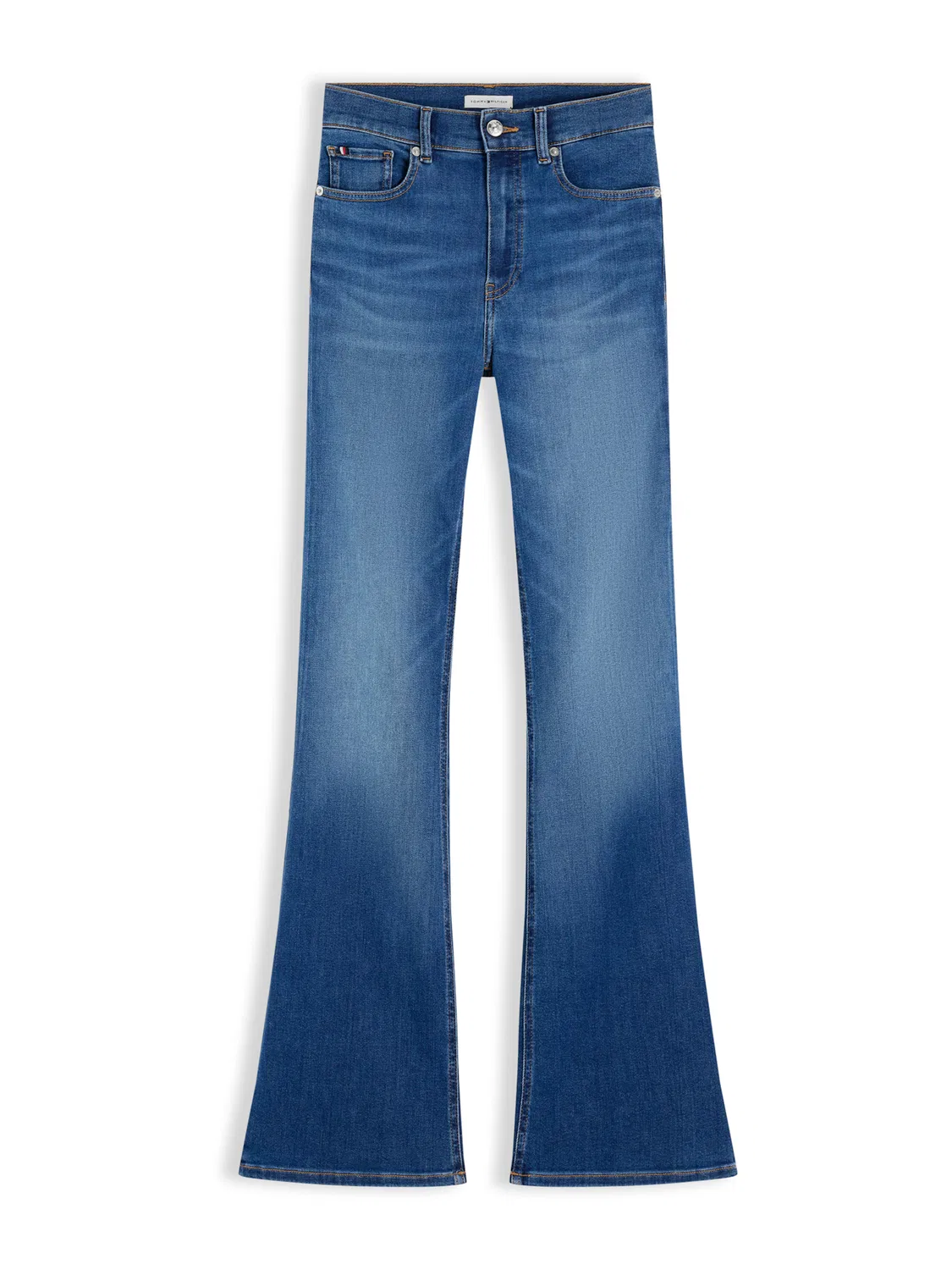 Джинсы-клеш Tommy Hilfiger Whiskered Mid Rise Flared синего цвета
