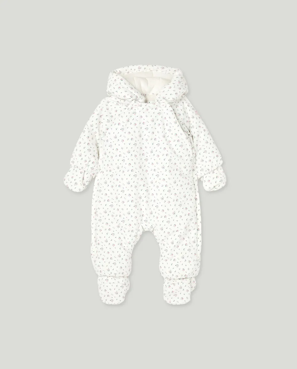 

Нейлоновый комбинезон для ребенка, с ножками и ручками, украшенный цветами и пуговицами Coconut El Corte Inglés