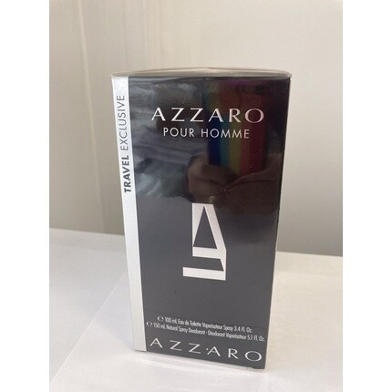 Парфюмерный набор для мужчин Azzaro Pour Homme Gift Set 3.4 Oz Eau De Toilette + 5.1 Spray Deo NIB SEALED — фото 3