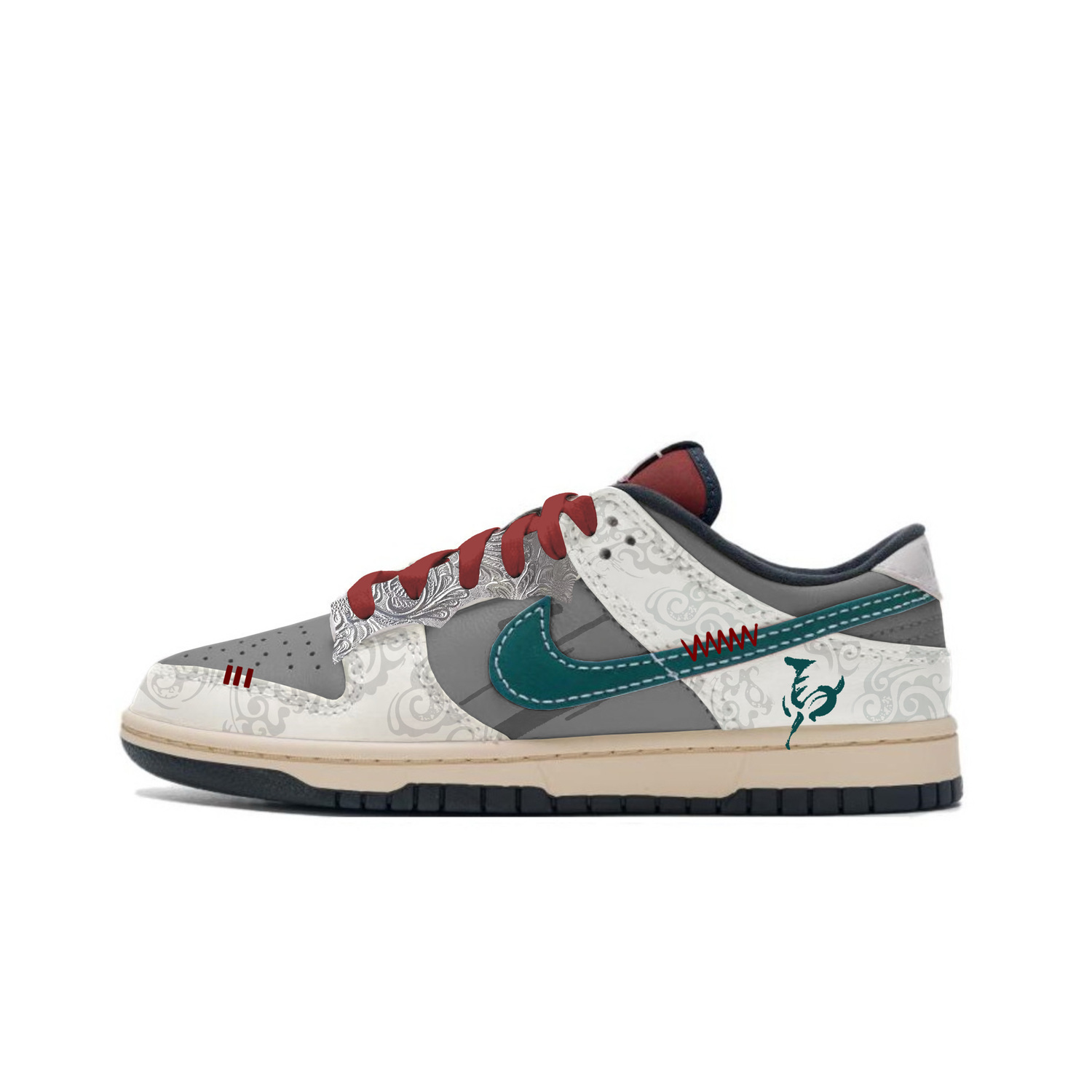 

Nike Мужские низкие скейтбордные кроссовки Dunk, сине-серый