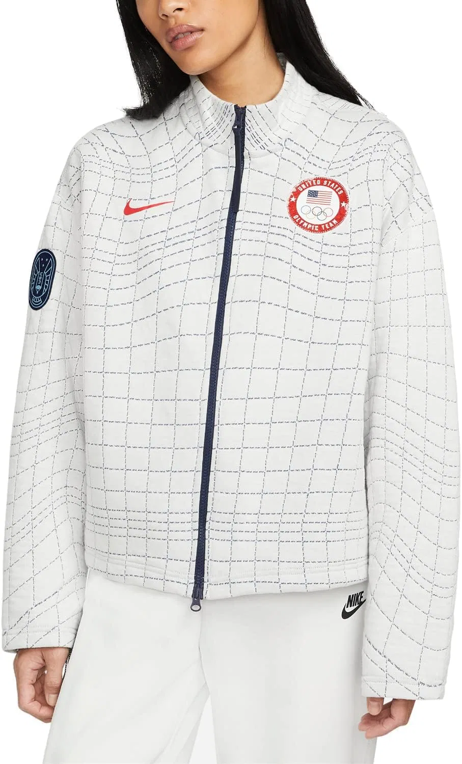 Куртка женская Nike Therma-FIT, Summit White/Court Blue/Sport Red