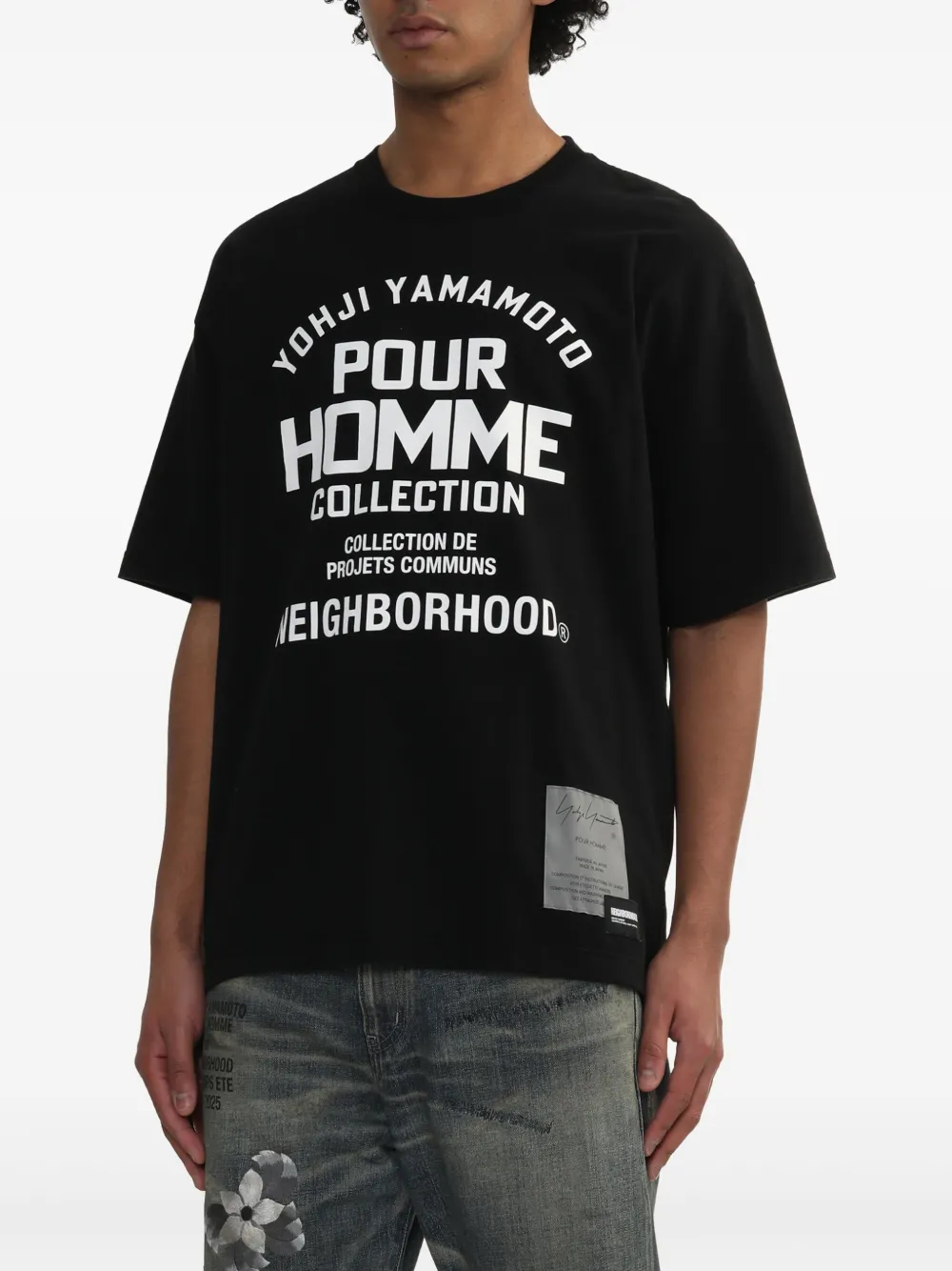 Футболка с надписью из коллаборации с Neighborhood Yohji Yamamoto, черный — фото 3