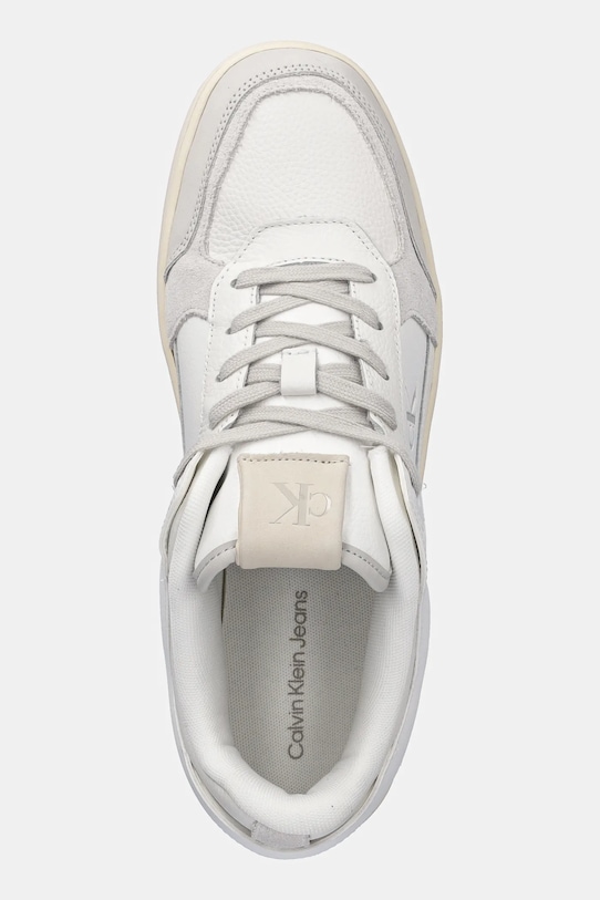 Кроссовки Basket Cup низкие на шнурках из комбинированной кожи Calvin Klein Jeans, белый — фото 4