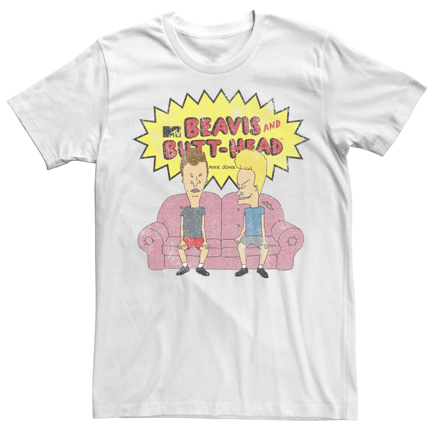 

Мужская футболка с логотипом Beavis and Butthead Couch Licensed Character