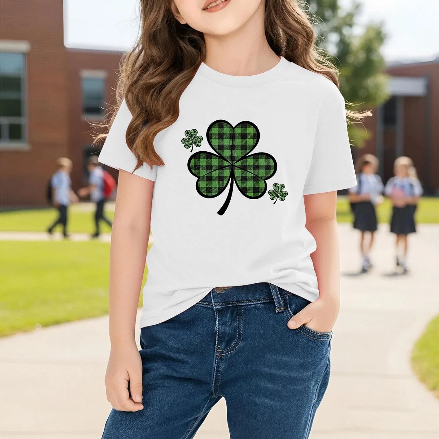 Футболка с принтом Shamrock, Zzalalana, белый — фото 3