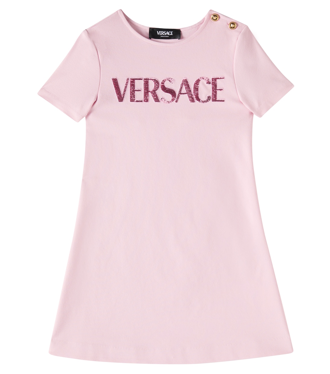 

Платье из джерси с логотипом Versace Kids, Pastel Pink+Pink