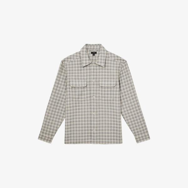 

Рубашка в клетку Ribona overshirt Reiss, серый