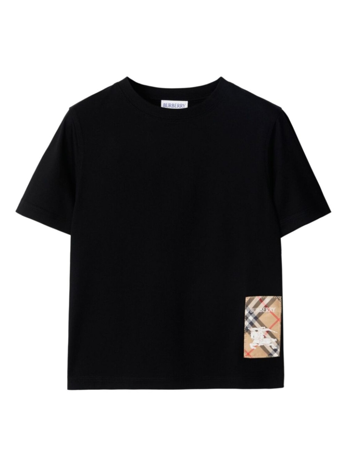 

Футболка с винтажной нашивкой в клетку Burberry Kids, черный