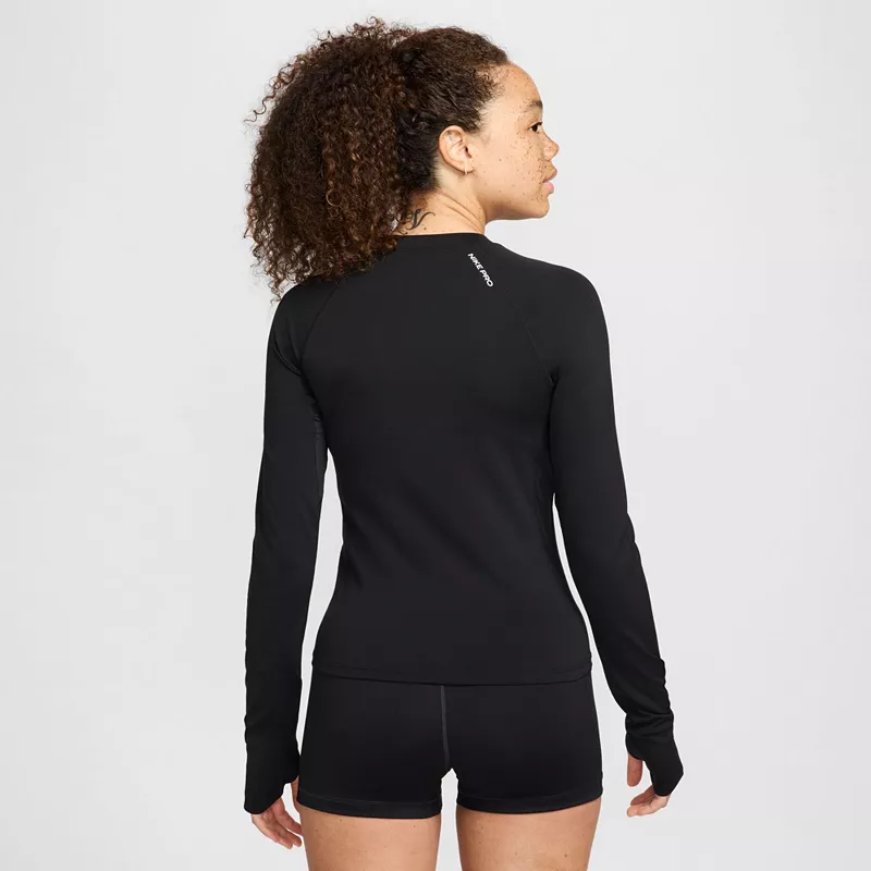 Женская футболка с длинными рукавами Nike Pro Dri-FIT, черный — фото 3