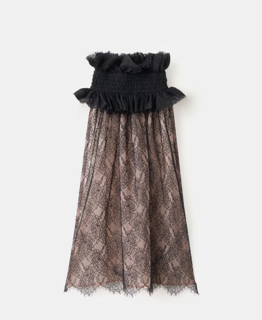 

Женская кружевная блузка с воротником-жабо MANGO, Black