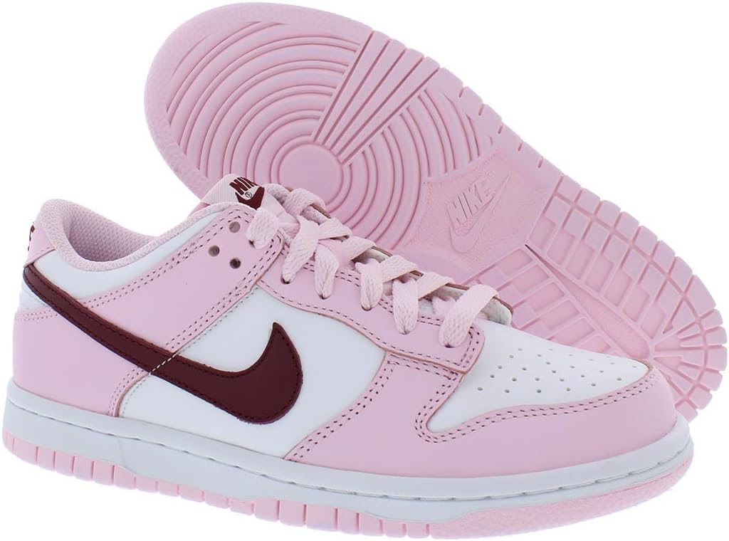 Кроссовки Nike Boys' Dunk Low SE, розово-белый/бордовый — фото 2