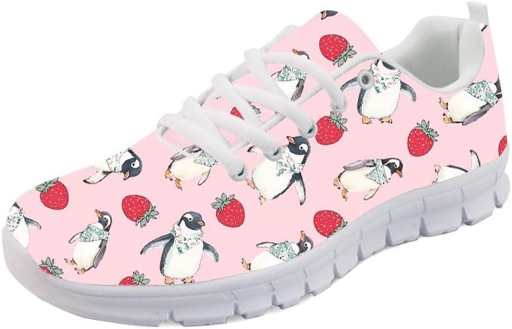 

Легкие дышащие кроссовки Forchrinse с леопардовым принтом для ходьбы, спорта, тренажерного зала и бега для мужчин и женщин, Penguin Strawberry