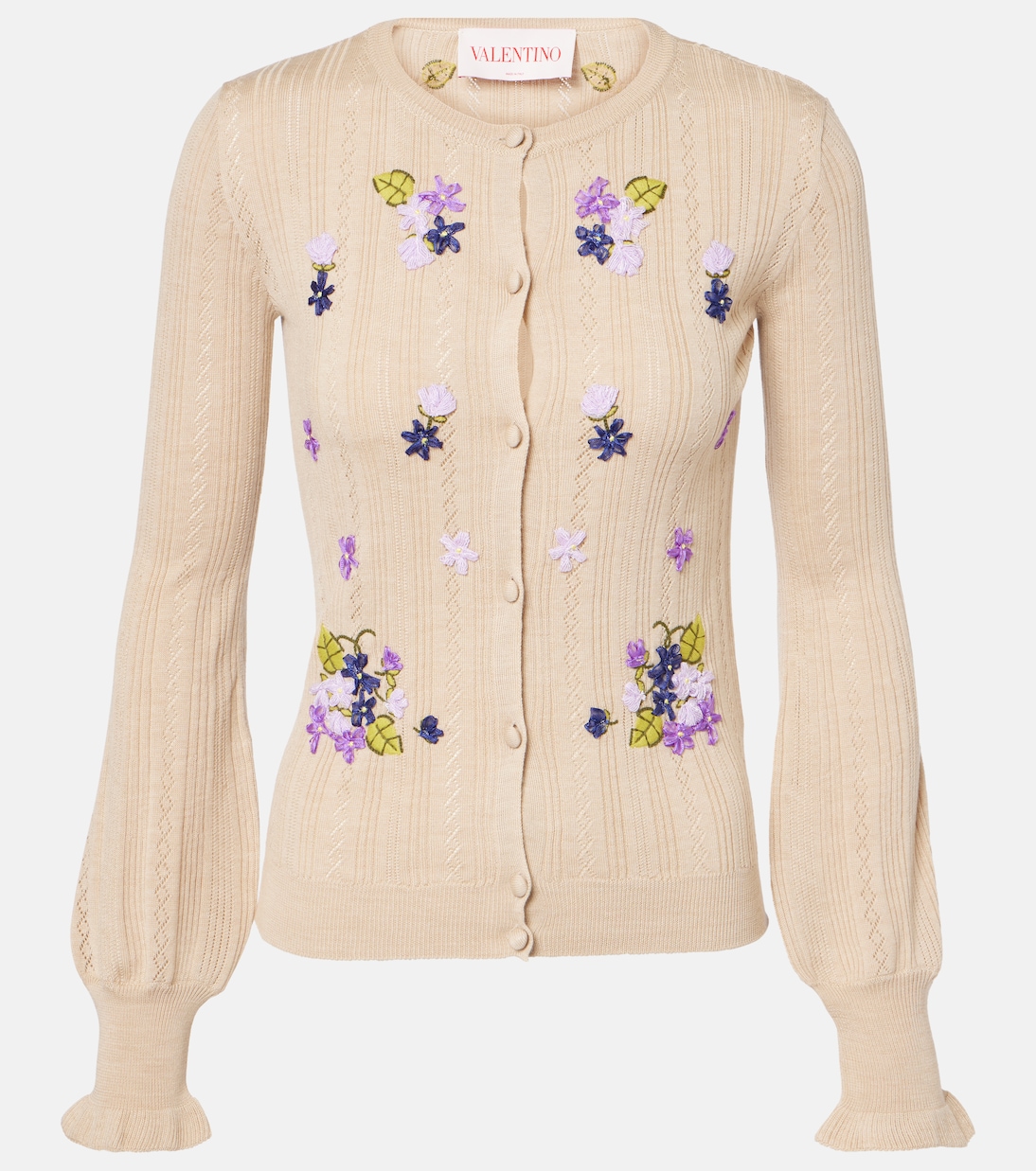 

Вышитый кардиган из натуральной шерсти Valentino, Beige+Multicolor