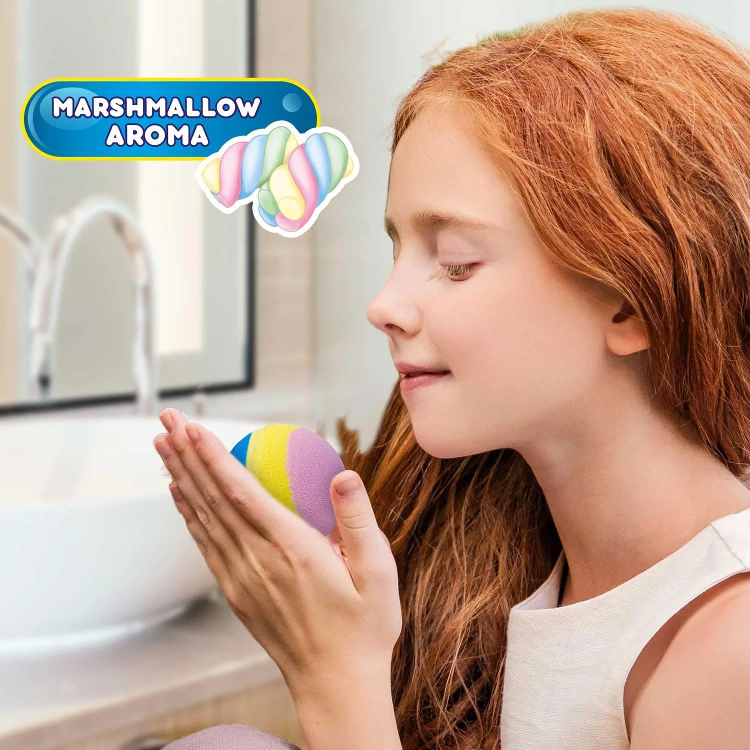 Детские бомбочки для ванны INKEE Rainbow с ароматом маршмеллоу, 15 шт. Inkee, 15 X Rainbow Bath Bombs With Almond Oil — фото 3