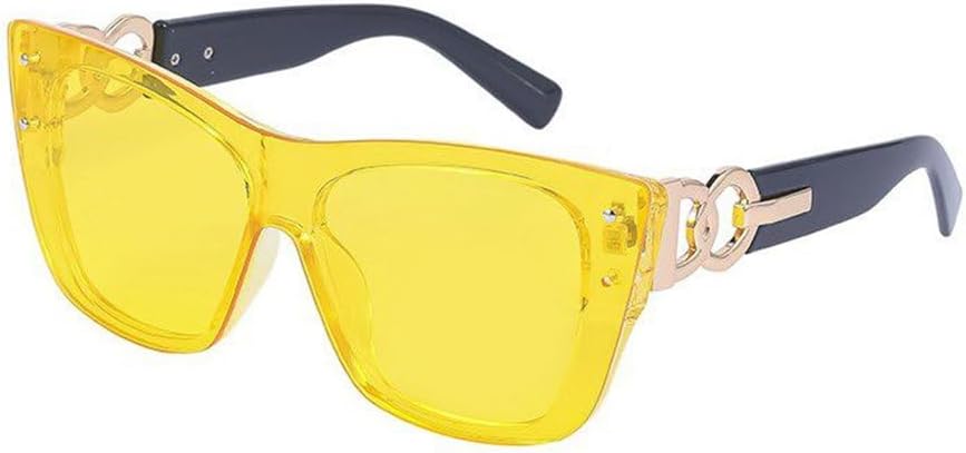 

Женские солнцезащитные очки «кошачий глаз» без оправы, роскошные модные солнцезащитные очки «кошачий глаз» для женщин, большие солнцезащитные очки без оправы для женщин TYUVIVO, C7yellow