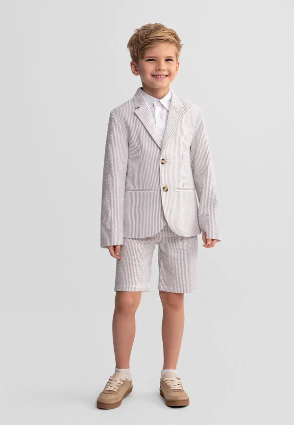Полосатые шорты в классическом стиле Minoti, Stone White