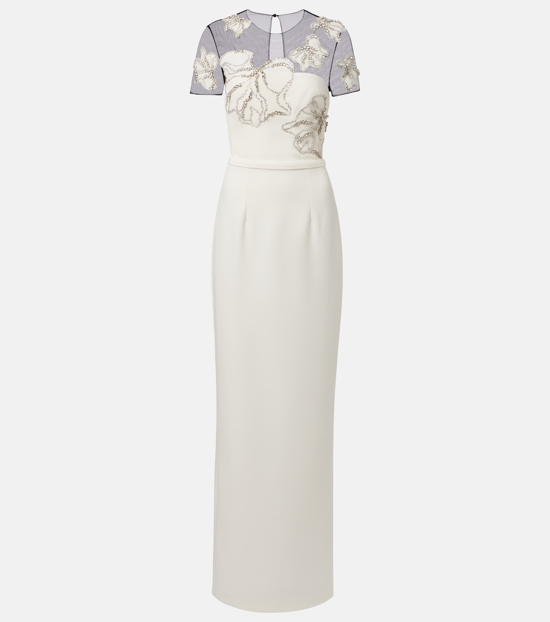 

Украшенное креповое платье Safiyaa, Ivory With Crystal