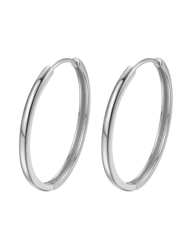 

Hey Happiness Массивные большие серьги-кольца из стерлингового серебра с золотым покрытием - (диаметр) 30 мм