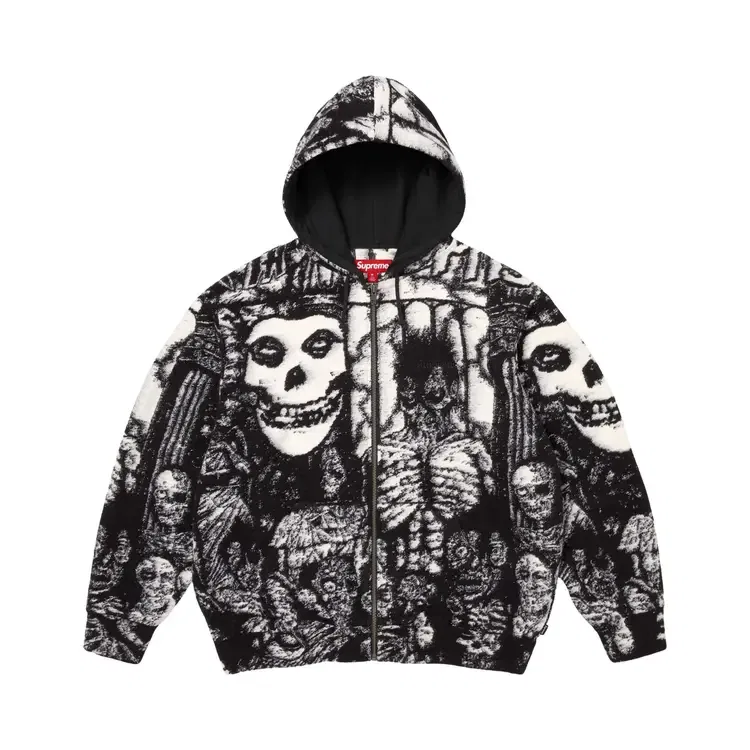 Толстовка с капюшоном на молнии Supreme x The Misfits, черный