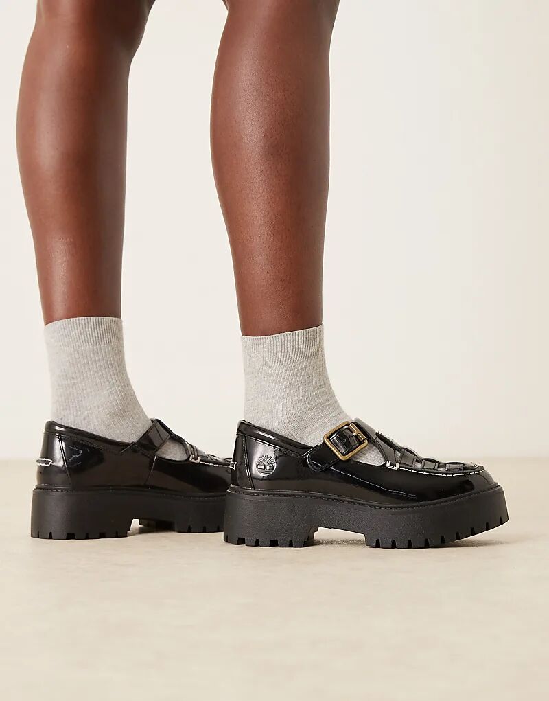 Туфли Timberland Stone Street Mary Jane на платформе из черной лакированной кожи — фото 3