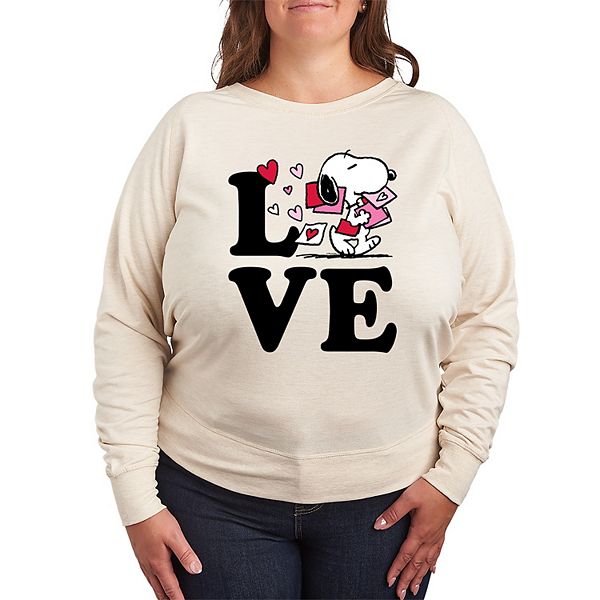 

Футболка с длинным рукавом French Terry Peanuts Love Snoopy plus size Licensed Character
