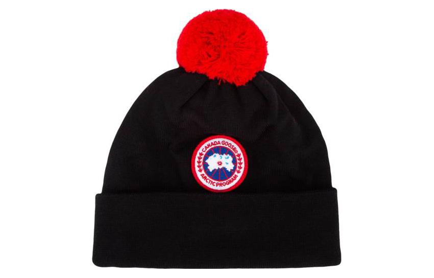 

Детская шапка с помпоном и нашивкой-логотипом Canada Goose
