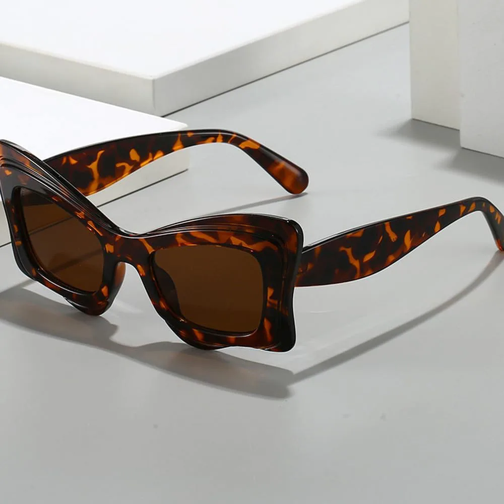 

Винтажные солнцезащитные очки-бабочки для женщин, модные ретро-очки, стильные женские очки класса люкс с защитой от УФ-излучения UV400 TYUVIVO, Leopard-brown