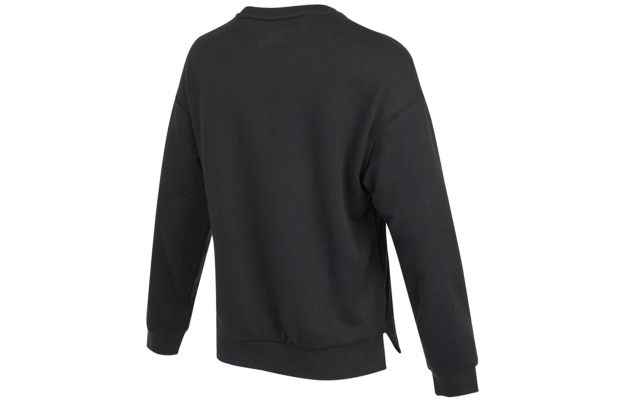 Худи (WMNS) adidas Fi W Swt Gloss Logo Printing Knit Round Neck Pullover Black Hoodie — фото 2