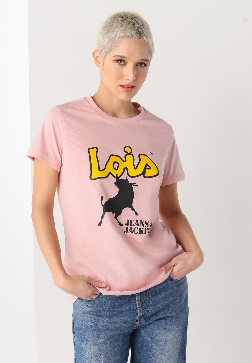 

Футболка с принтом KURZARM LOIS Jeans, светло-розовый