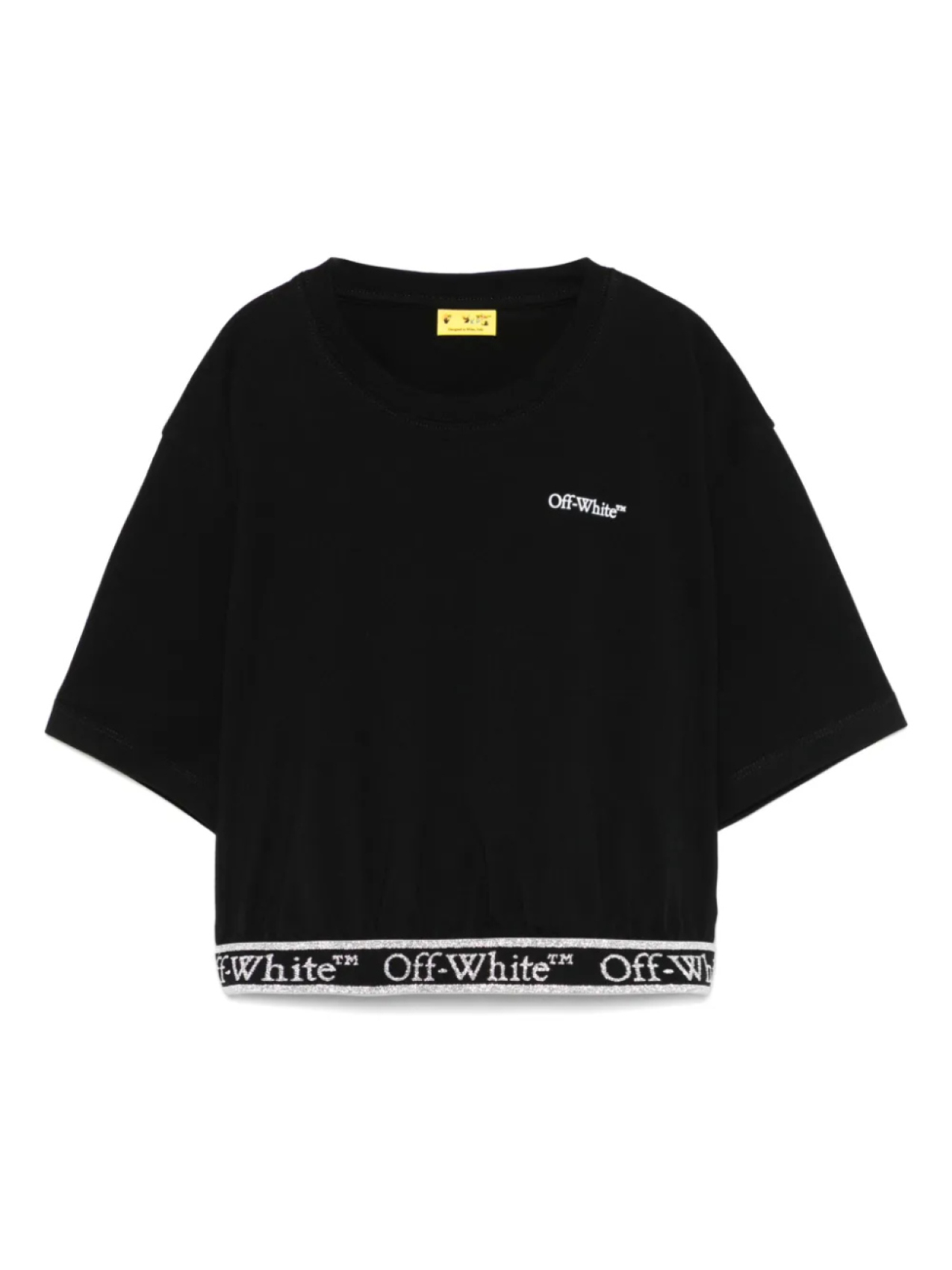 

Укороченная футболка Off-White Kids Bookish, черный