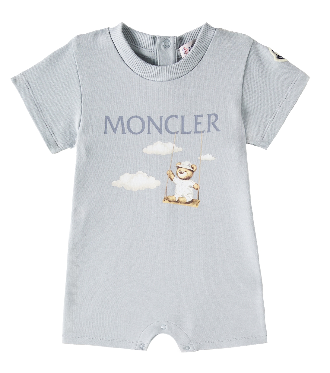 

Детский комбинезон из хлопковой смеси Moncler Enfant, светло-синий