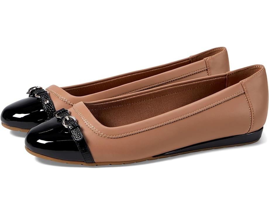 Балетки Anne Klein Gisele, цвет Nude/Black