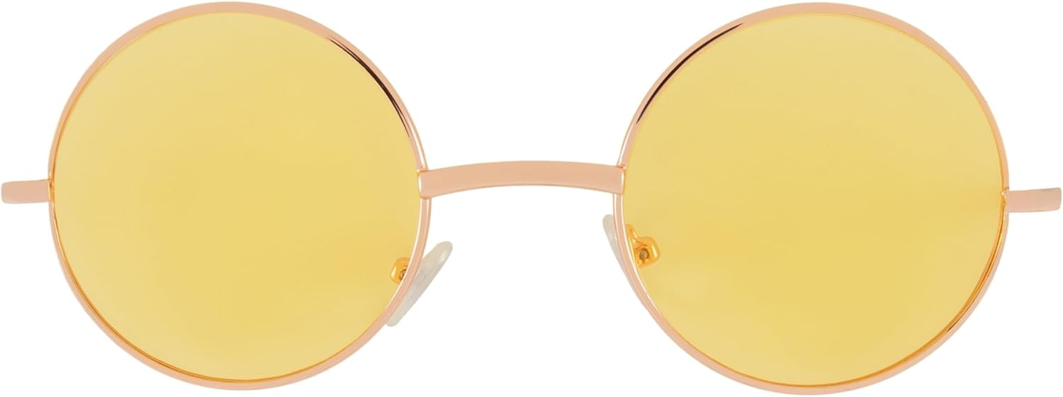 

Круглые солнцезащитные очки OWL в металлической оправе, в стиле хиппи, с защитой от УФ-излучения UV400, поликарбонатные линзы, очки Джона Леннона для мужчин и женщин, Yellow Tinted Lens / Gold