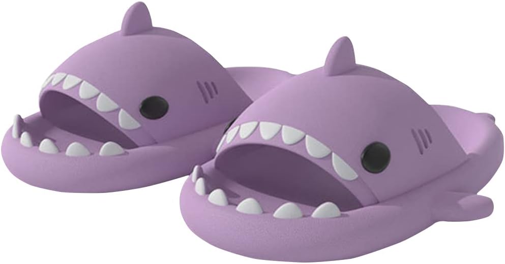 

Унисекс шлепанцы Cydmoty EVA с открытым носком в виде акулы, милые шлепанцы для женщин и мужчин, летние с легкой подошвой, повседневные пляжные сандалии, фиолетовый