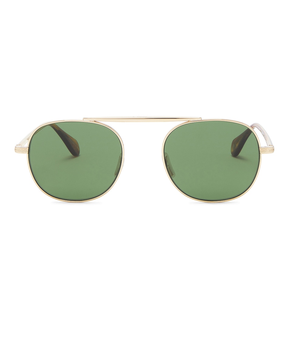 

Солнцезащитные очки Van Buren II Sun Garrett Leight, Gold-sap Tortoise & Flat Pure Green