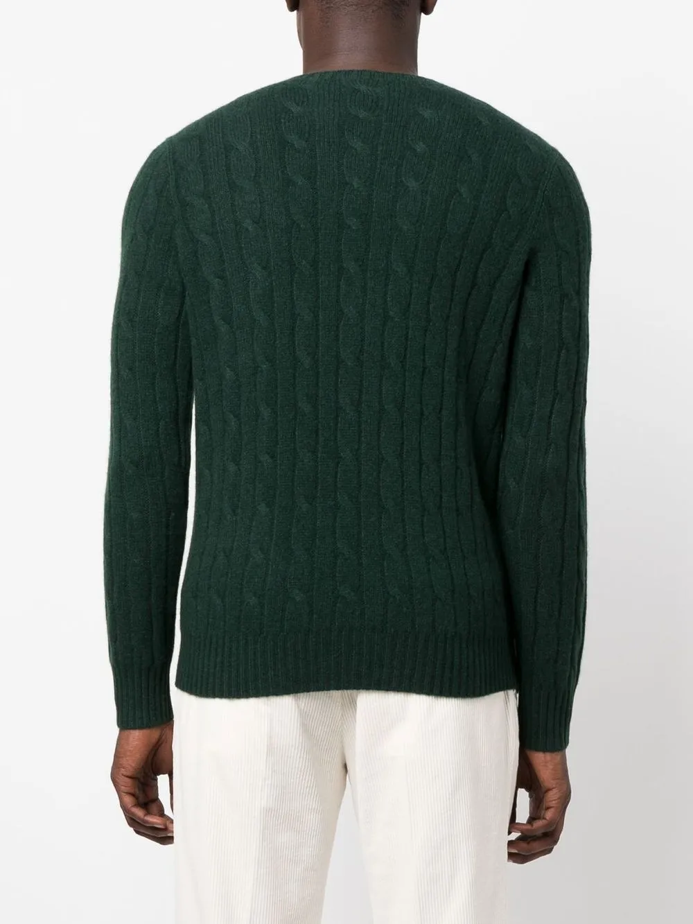 Кашемировый джемпер фактурной вязки POLO RALPH LAUREN, зеленый — фото 4