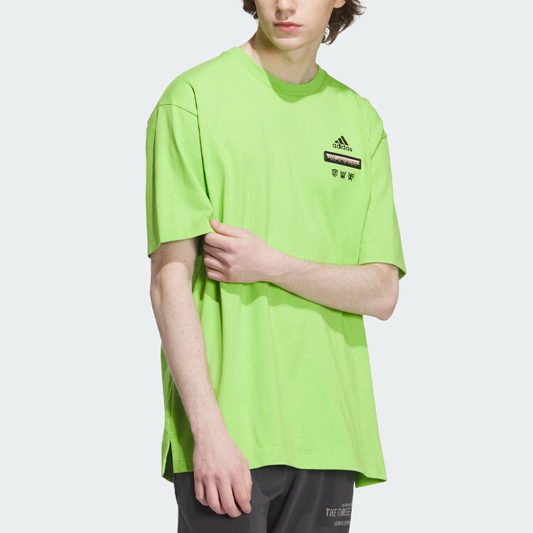Футболка мужская полуфлуоресцентная зеленая Adidas, зеленый — фото 4