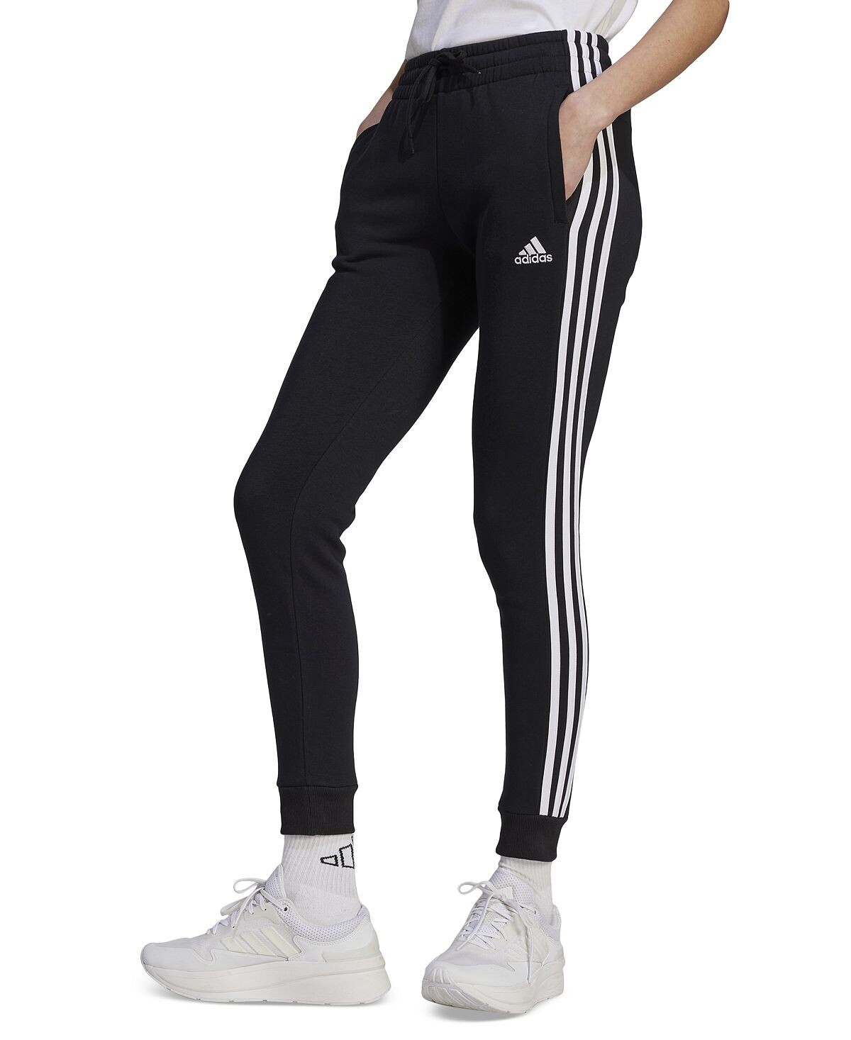 

Женские спортивные штаны из флиса с 3 полосками Essentials adidas