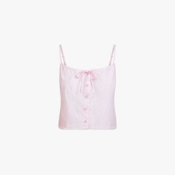 

Полосатая хлопковая майка Sleep Skims, цвет cherry blossom stripe