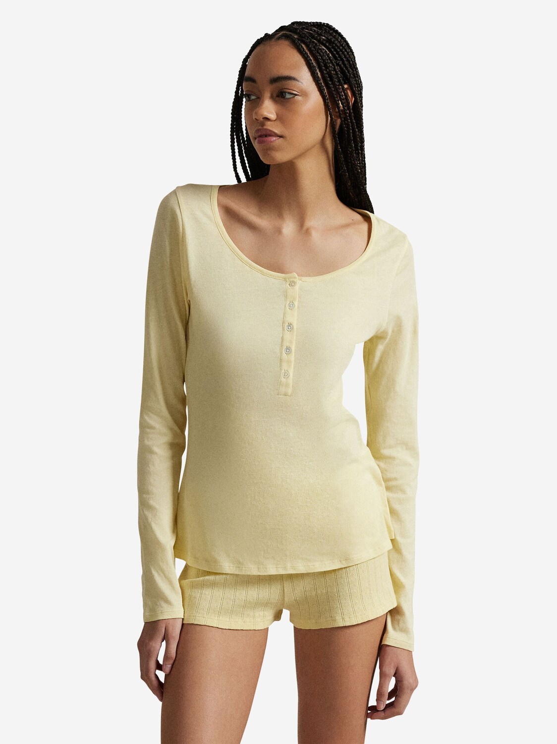 Polo Ralph Lauren Лонгслив 'Whisper Weight Cotton' в светло-желтом цвете — фото 2