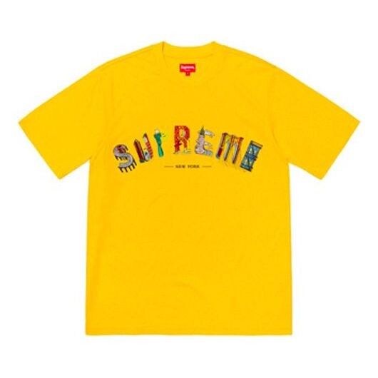 

Футболка ss19 city arc tee yellow logo tee Supreme, желтый