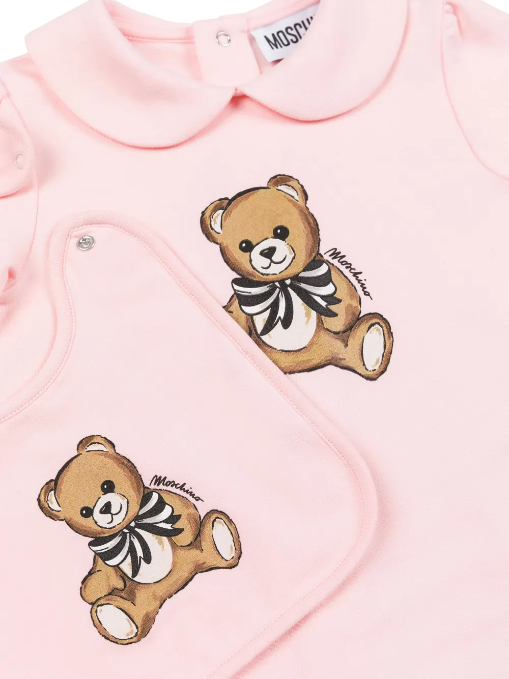 Комплект для новорожденного с узором Moschino Kids, розовый — фото 2