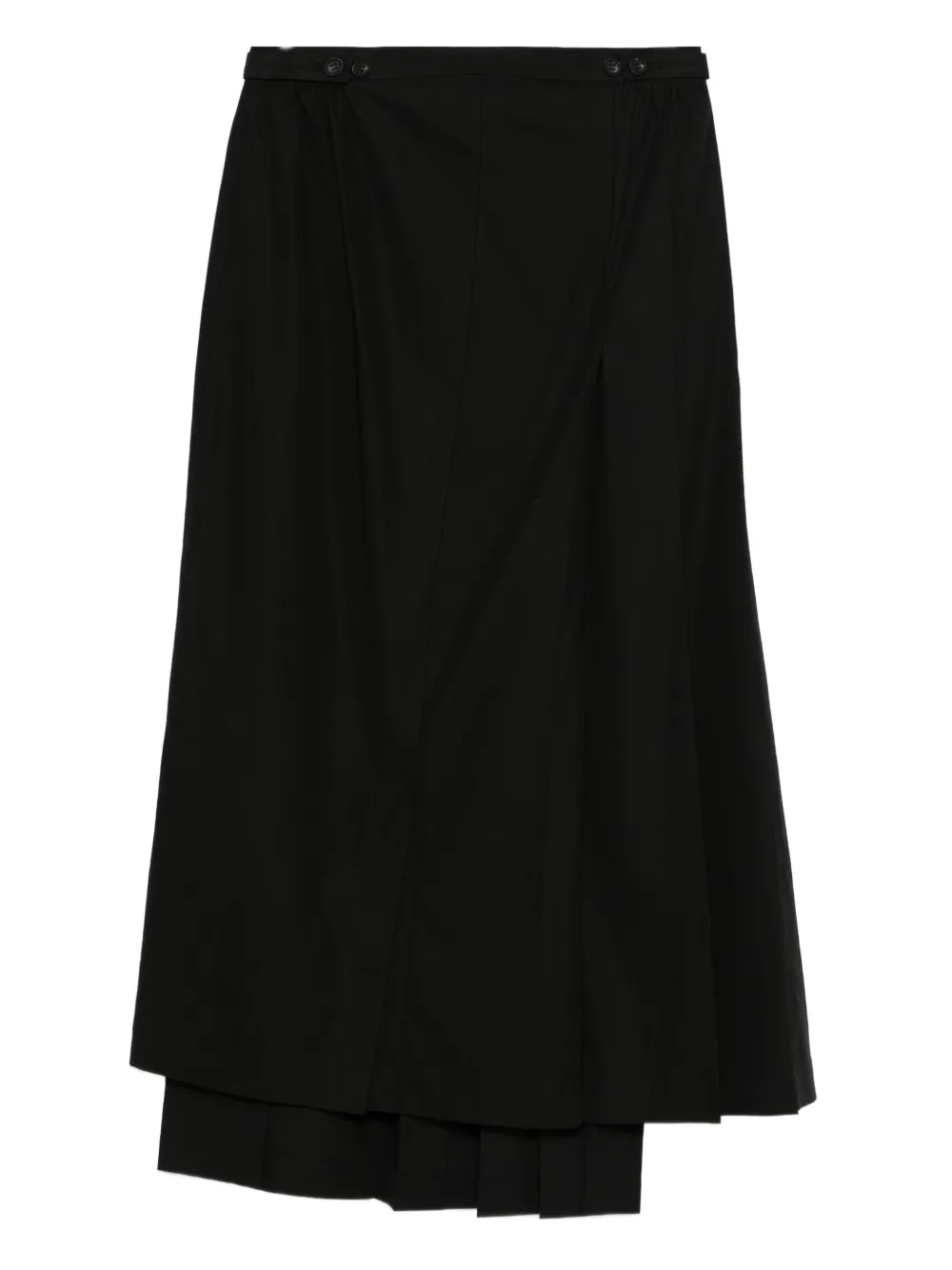 Юбка с запахом и складками Yohji Yamamoto, черный — фото 2