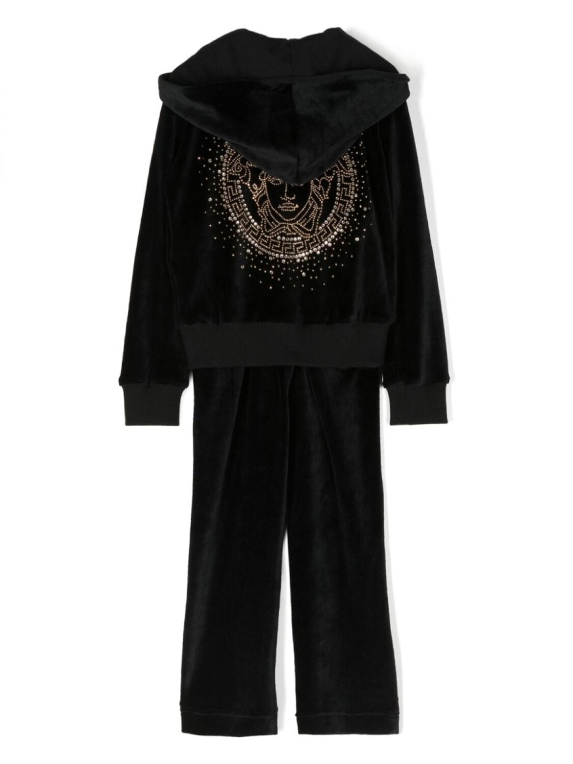 

Versace Kids спортивный костюм с капюшоном и аппликацией Medusa, черный