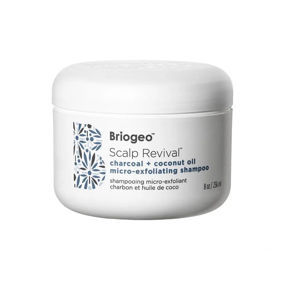 Briogeo Scalp Revival шампунь с древесным углем и кокосовым маслом для микроотшелушивания, без сульфатов, для сухой, зудящей или жирной кожи головы, детокс и увлажнение, веганский, cruelty free 237 мл (.)
