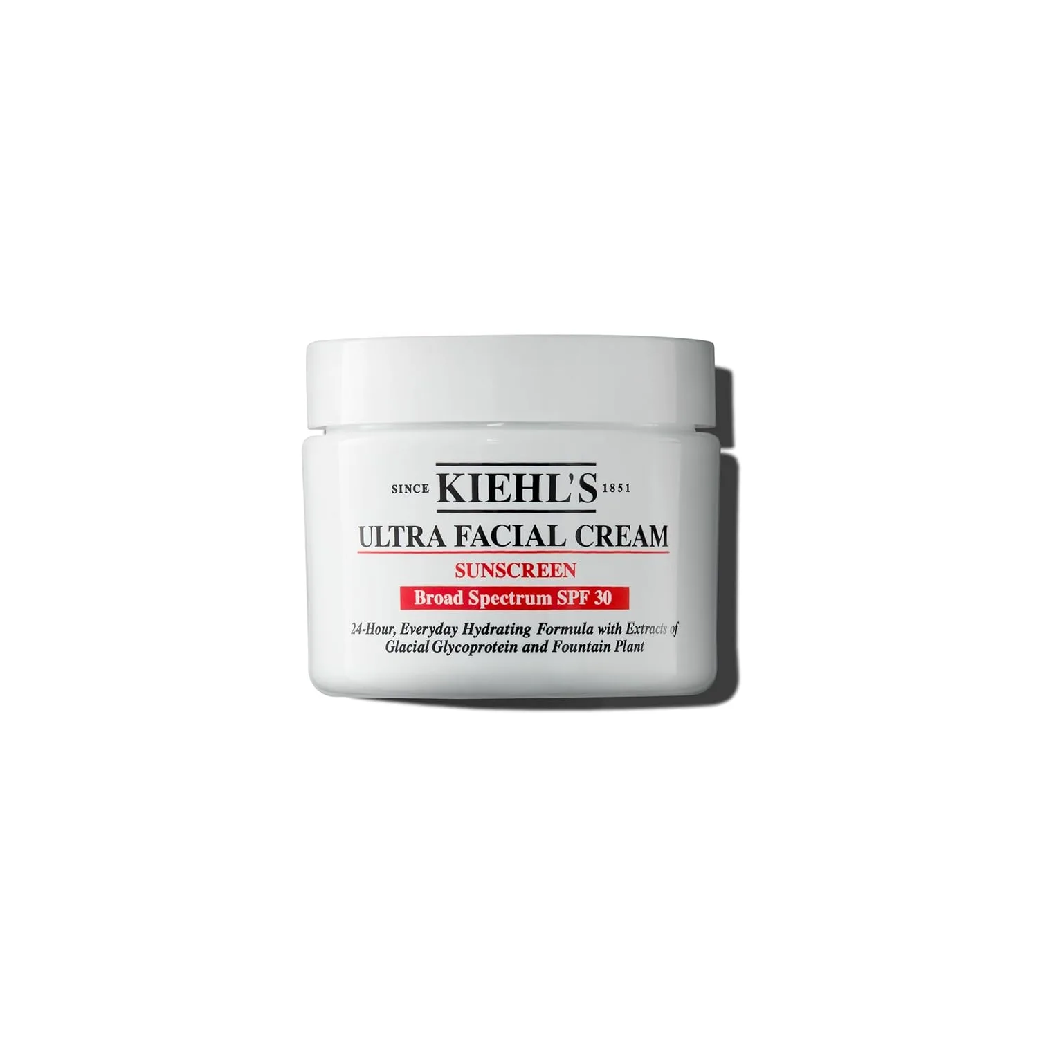 Kiehl's Ultra Facial Cream с SPF 30, легкий ежедневный увлажняющий крем для всех типов кожи, 24-часовая гидратация, защита от ультрафиолета, нежирный, быстро впитывается, с гликопротеином 50 мл