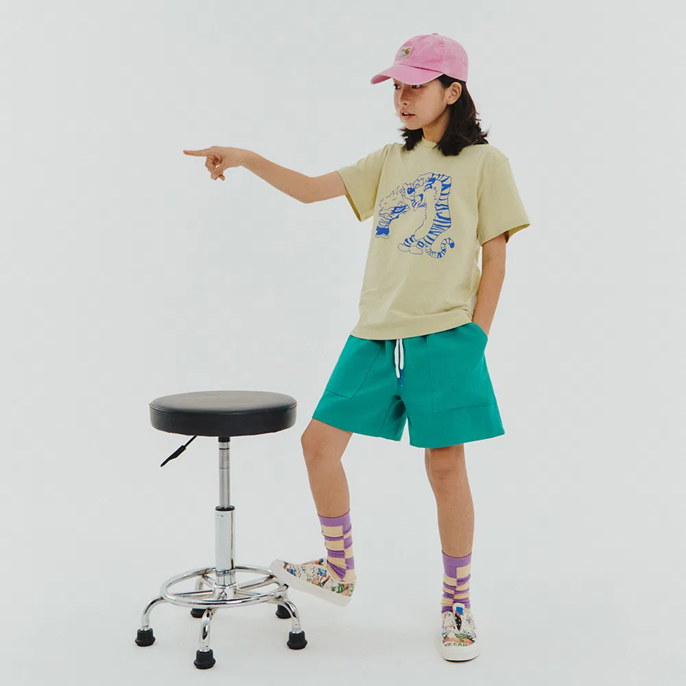 Детские широкие брюки Hype Pants зелёные от Frise