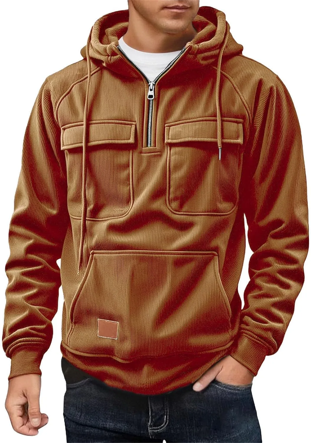 

Толстовка мужская Quarter Zip Corduroy Tactical с капюшоном