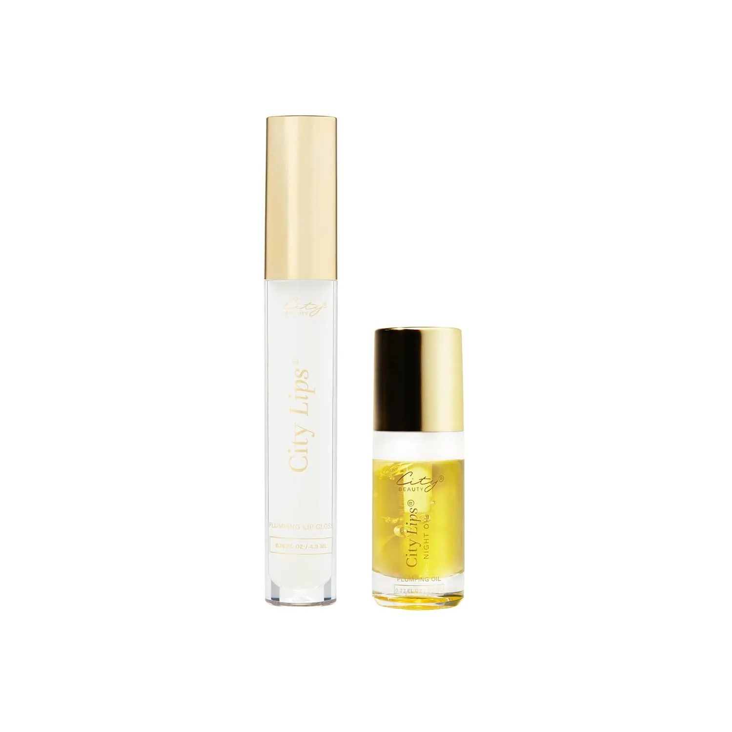 City Beauty Day & Night Lip Plumping Duo - City Lips Clear 4,7 мл + City Lips Night Oil 6,8 мл, увлажняющая антивозрастная формула для более полных и гладких губ